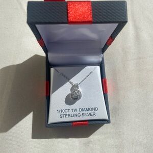 Sterling Silver Diamond Pendant Necklace